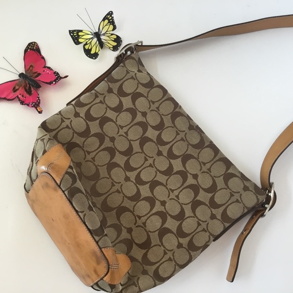 Coach Tan Signature Logo Shoulder Bag - Picture 3 of 5